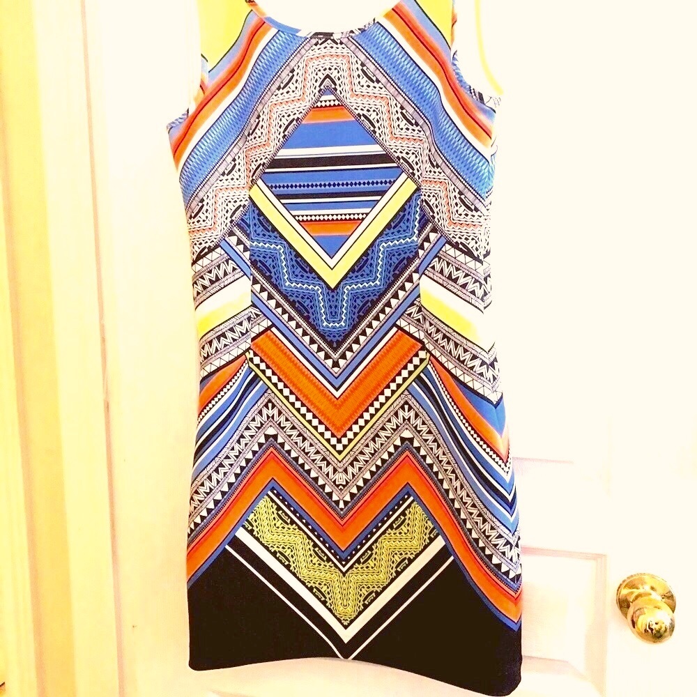 NEW Laundry Shelli Segal Lycra sleeveless statement tank dress.Very Pucci style